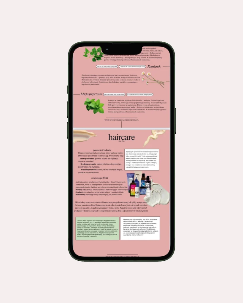 miesięcznik wealthybecausehealthy na telefonie